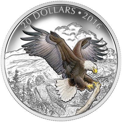 Fine Silver 5 Coin Set with Colour - Majestic Animals: The Baronial Bald Eagle Reverse