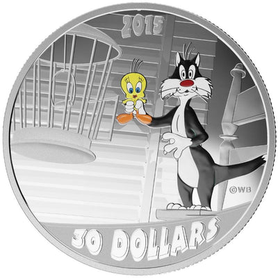 Fine Silver Coin with Colour - Looney Tunes Classic Scenes: Birds Anonymous Reverse