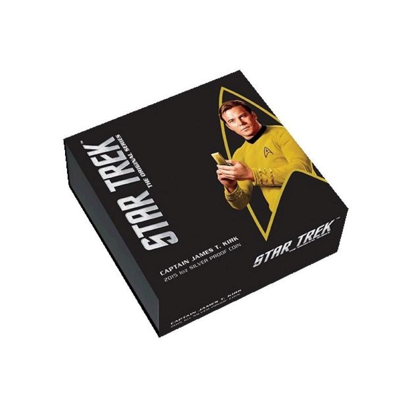 Fine Silver Coin with Colour - Star Trek The Original Series: Captain Kirk Packaging