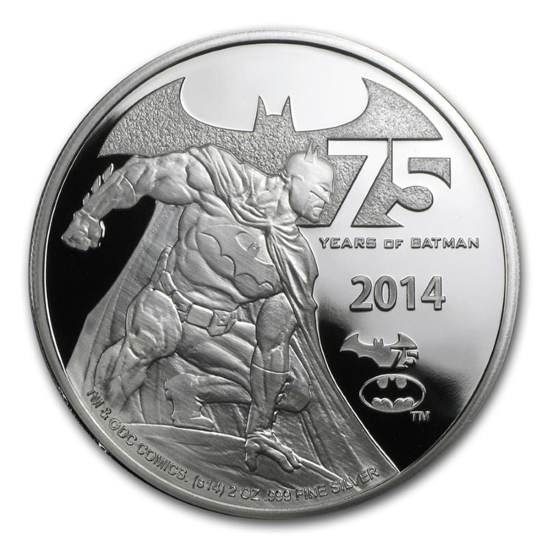 Fine Silver Coin - 75 Years of Batman Reverse