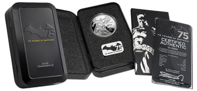 Fine Silver Coin - 75 Years of Batman Packaging