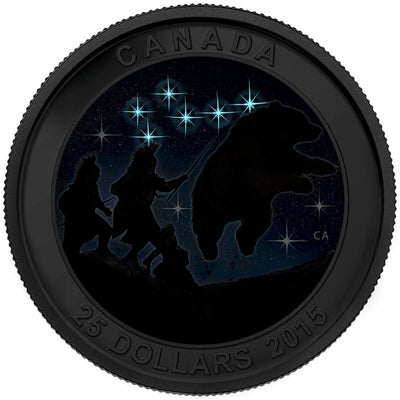 Fine Silver Glow In The Dark Coin with Colour - Star Charts: The Great Ascent Glow In The Dark