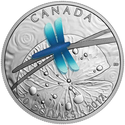 Fine Silver Coin with Niobium Element - Nature's Adornments: Dragonfly Reverse