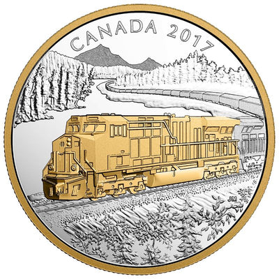 Fine Silver 3 Coin Set with Gold Plating - Locomotives Across Canada: GE ES44AC Reverse