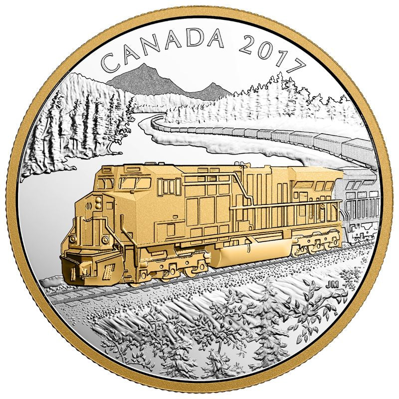 Fine Silver 3 Coin Set with Gold Plating - Locomotives Across Canada: GE ES44AC Reverse