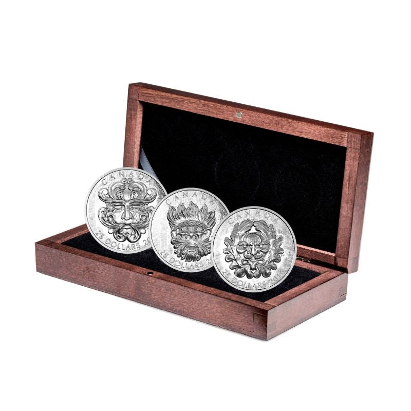 Fine Silver Ultra High Relief 3 Coin Set - Sculptural Art of Parliament Packaging