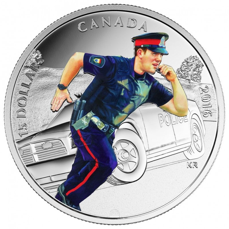 Fine Silver 4 Coin Set with Colour - National Heroes: Police Officer Reverse