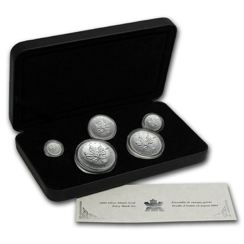 Fine Silver 5 Coin Set - Silver Maple Leaf with Privy Mark