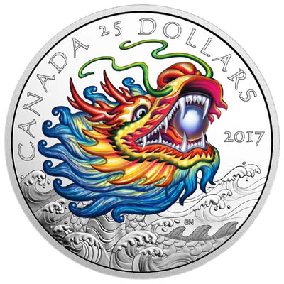 Fine Silver High Relief Coin with Colour - Dragon Boat Festival Reverse