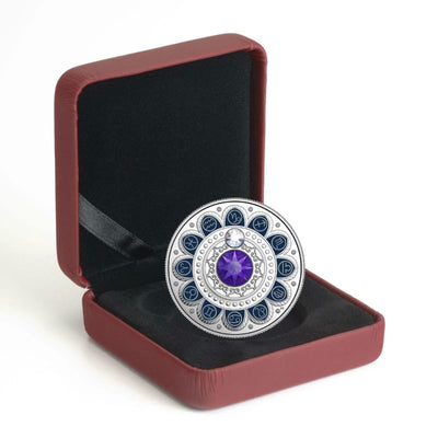 Fine Silver Coin with Colour and Swarovski Crystal - Zodiac Series: Capricorn Packaging