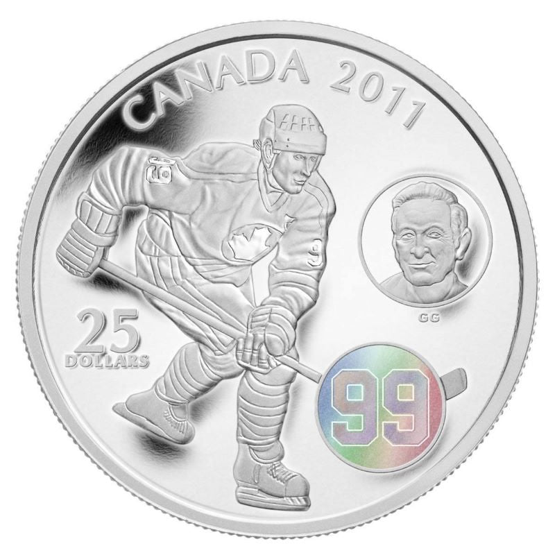 Fine Silver Hologram Coin - Wayne & Walter Gretzky Reverse