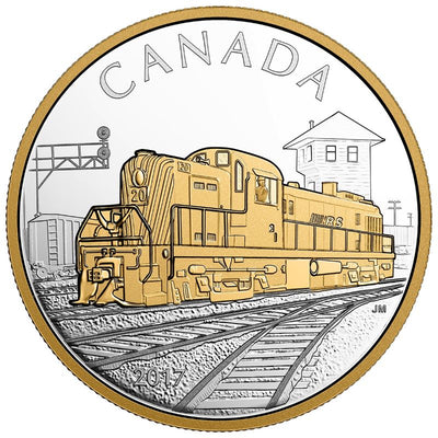Fine Silver Coin with Gold Plating - Locomotives Across Canada: RS 20 Reverse