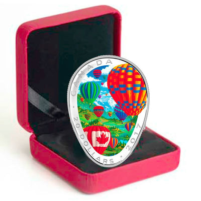 Fine Silver Coin with Colour - Hot Air Balloons Packaging
