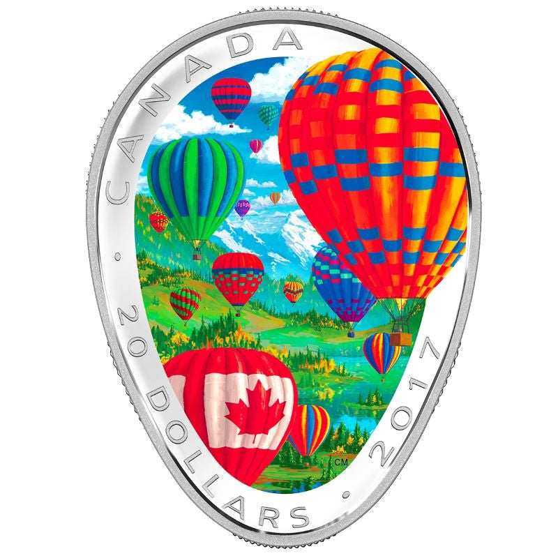 Fine Silver Coin with Colour - Hot Air Balloons Reverse