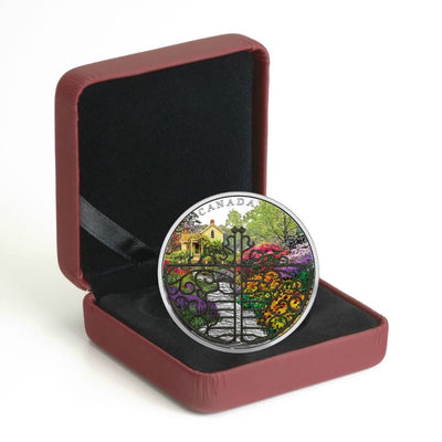 Fine Silver Coin with Colour and Bronze Embellishment - Gate to Enchanted Garden Packaging