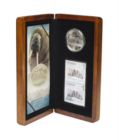 Fine Silver Coin and Stamp Set - Atlantic Walrus and Calf