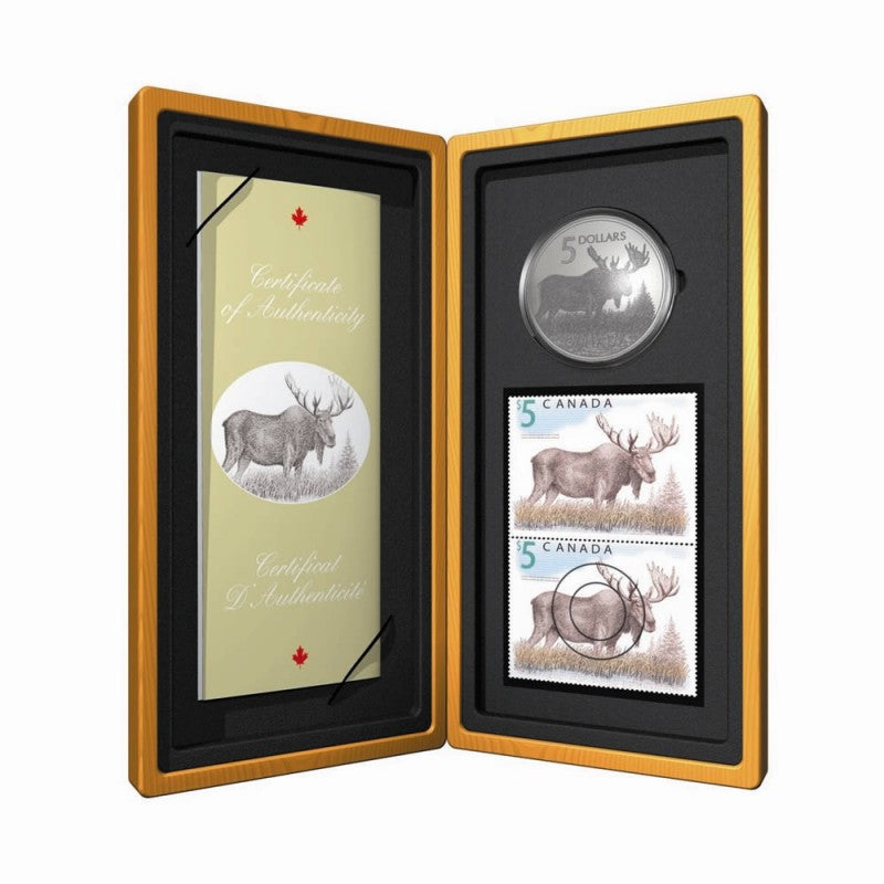 Fine Silver Coin and Stamp Set - Majestic Moose