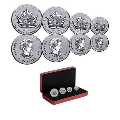 Fine Silver 4 Coin Set - Fractional Maple Leaf Tribute 