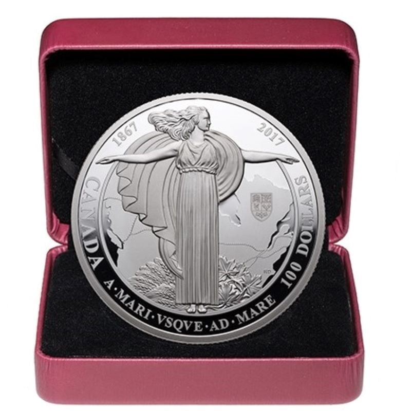 Fine Silver Coin - A Mari Usque Ad Mare The Diamond Jubilee of the Confederation of Canada Medal Packaging