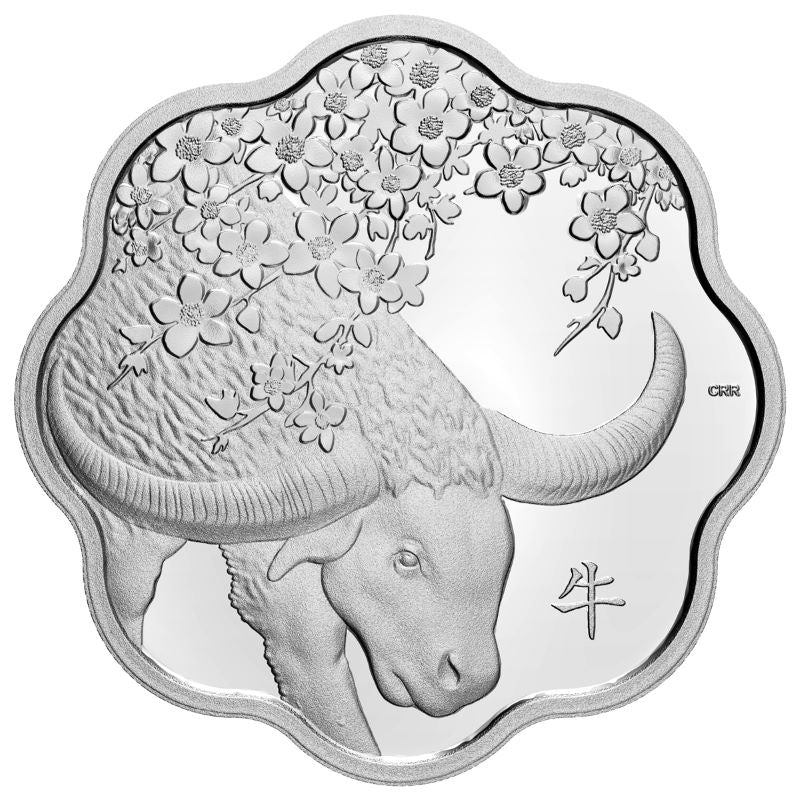 Sterling Silver 12 Coin Set - Lunar Lotus: Ox Reverse