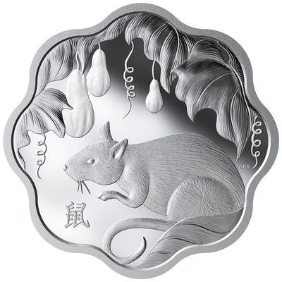 Sterling Silver 12 Coin Set - Lunar Lotus: Rat Reverse