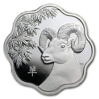 Sterling Silver 12 Coin Set - Lunar Lotus: Sheep Reverse