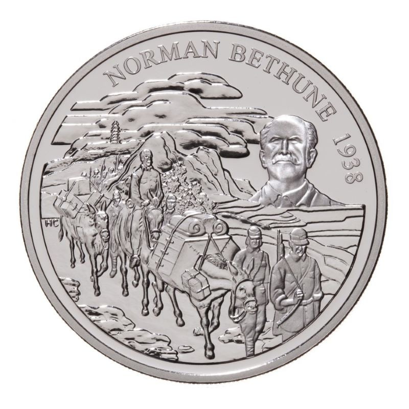 Fine Silver 2 Coin Set - Dr. Norman Bethune Canadian Coin Reverse 