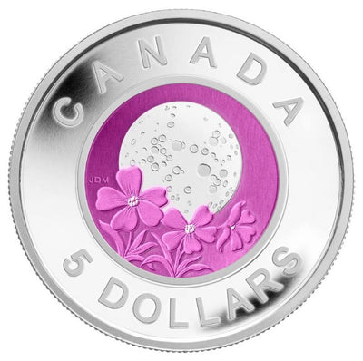 Sterling Silver 4 Coin Set with Coloured Niobium - Full Moon Series: Pink Moon Reverse