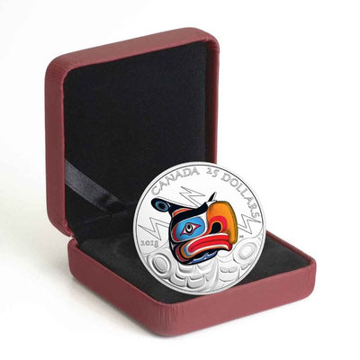 Fine Silver High Relief Coin with Colour - Thunderbird Packaging