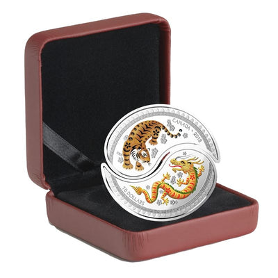 Fine Silver Coin with Colour - Yin and Yang: Tiger and Dragon Packaging