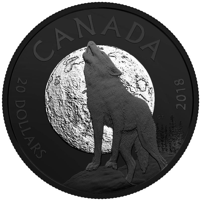 Fine Silver Coin with Colour - Nocturnal By Nature: The Howling Wolf Reverse