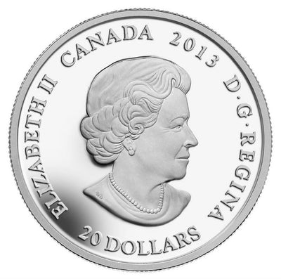 Fine Silver Coin with Colour - Maple Leaf Impressions Obverse