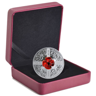 Fine Silver Coin with Glass Element - Lest We Forget Packaging