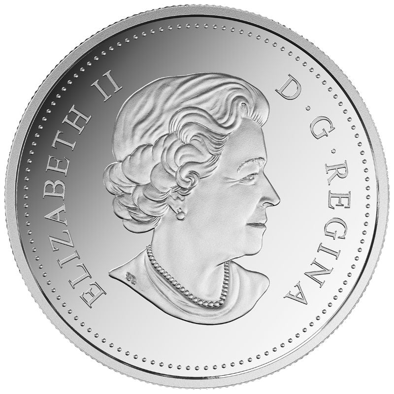 Fine Silver Coin with Colour - Three-Dimensional Approaching Canada Goose Obverse