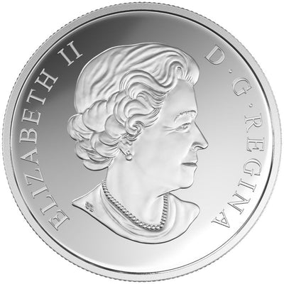 Fine Silver Coin with Colour and 3D Element - Mother Nature's Magnification: Morning Dew Obverse