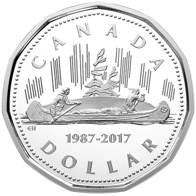 Fine Silver 2 Coin Set - 30th Anniversary of the Loonie: Voyageurs Reverse