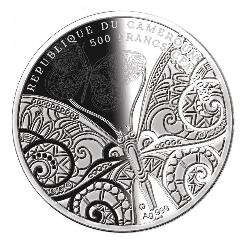 Fine Silver Coin with Colour and Swarovski Crystal - Colourful World of Butterflies Obverse