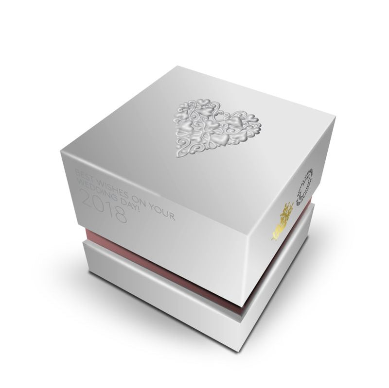 Fine Silver Coin with Gold Plating - Best Wishes On Your Wedding Day Packaging