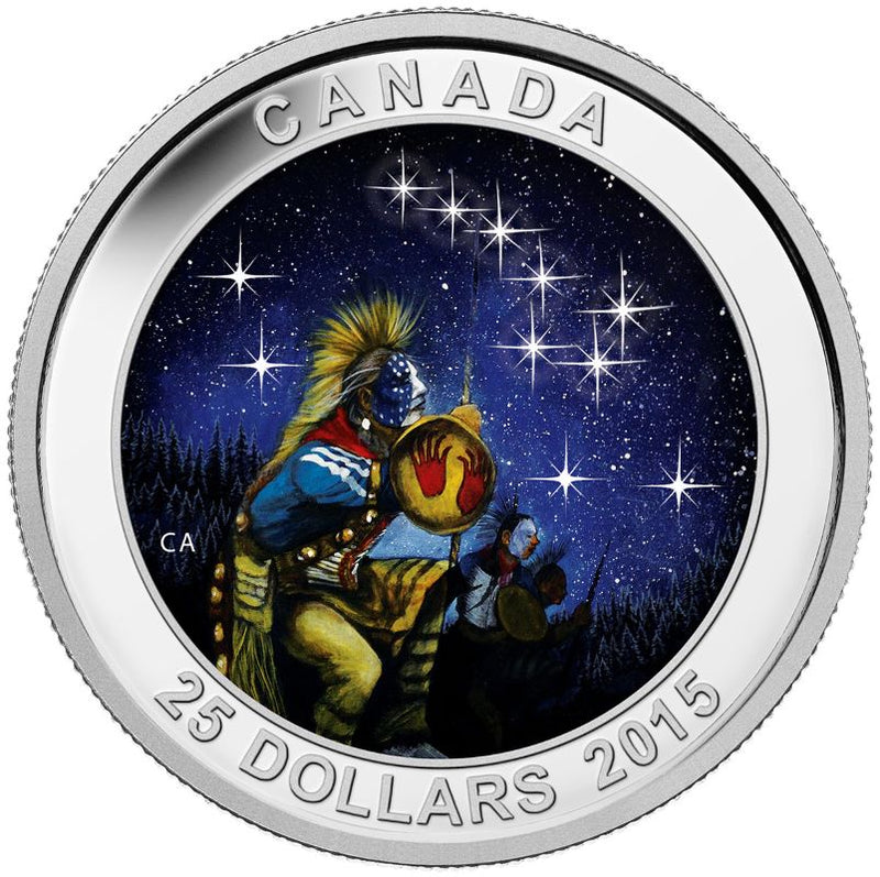 Fine Silver Glow In the Dark Coin with Colour - Star Charts: The Quest Reverse