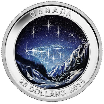 Fine Silver Glow In the Dark Coin with Colour - Star Charts: The Eternal Pursuit Reverse