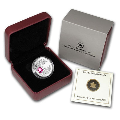 Fine Silver Coin with Swarovski Crystal - Birthstone: October Packaging
