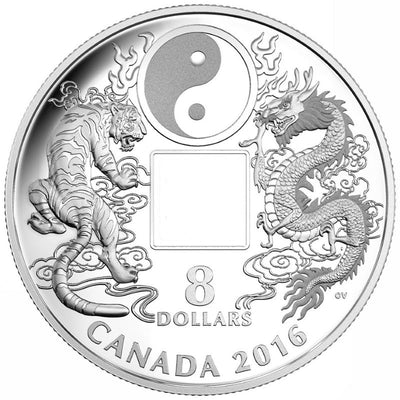 Fine Silver Coin - Tiger and Dragon Yin and Yang Reverse