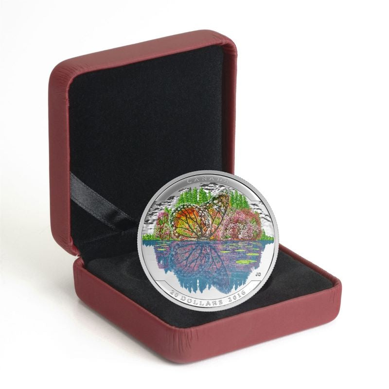 Fine Silver Coin with Colour - Landscape Illusion: Butterfly Packaging