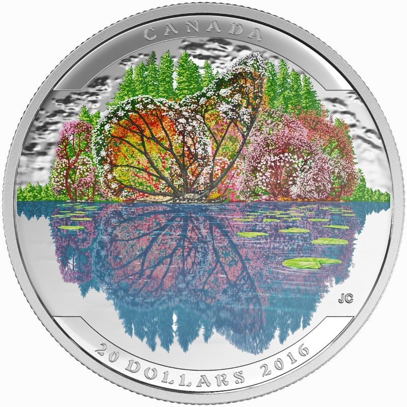 Fine Silver Coin with Colour - Landscape Illusion: Butterfly Reverse