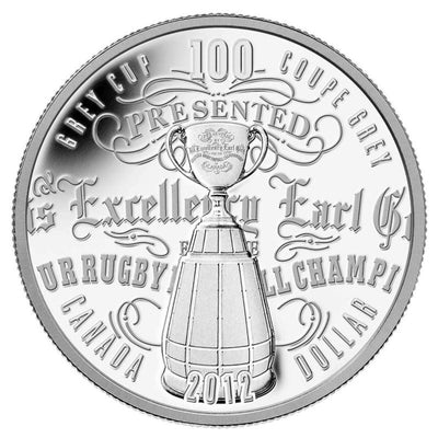 2012 $1 Fine Silver Coin - Celebrating the 100th Grey Cup