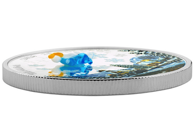 Fine Silver Coin with Colour and Glass Element - Glass Angel 