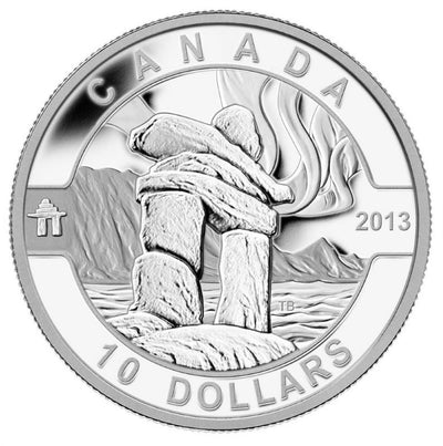 Fine Silver 12 Coin Set with Colour - O Canada: The Inukshuk Reverse