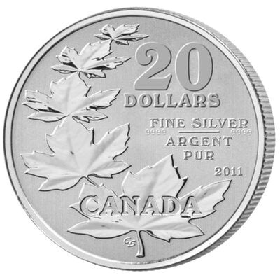 Fine Silver 20 Coin Set with Colour - 2011-2015 $20 for $20 Collector Set: Maple Leaf Reverse