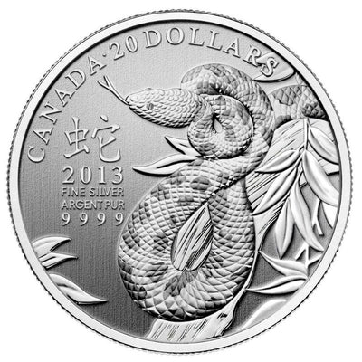 Fine Silver Coin - Year of the Snake Reverse
