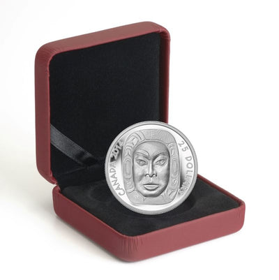 Fine Silver Ultra High Relief Coin - Matriarch Moon Mask Packaging